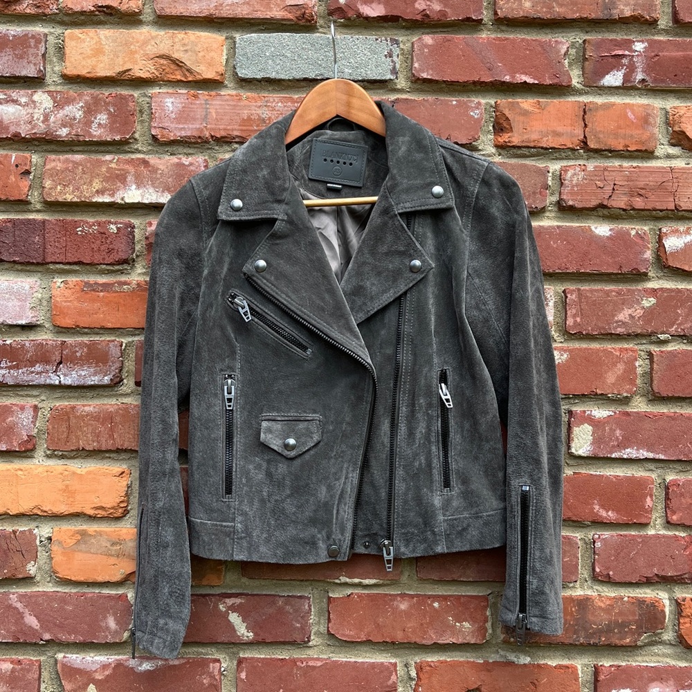 Blank NYC Leather Jacket XS Grey NWOT